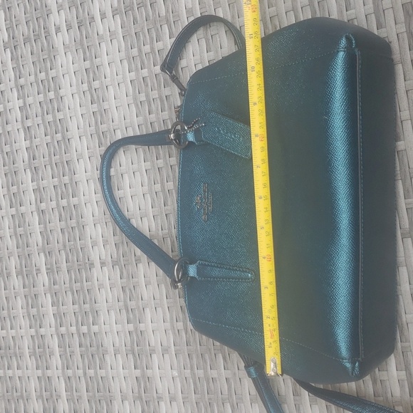 ❤COACH Metallic Teal Crossbody Bag EUC - Picture 10 of 12